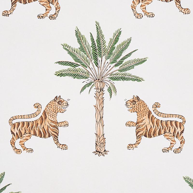 Schumacher Tiger Palm Crimson Wallpaper