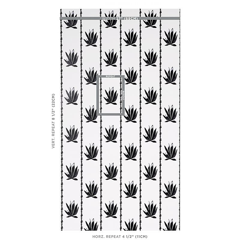 Schumacher Agave Stripe Parchment Wallpaper