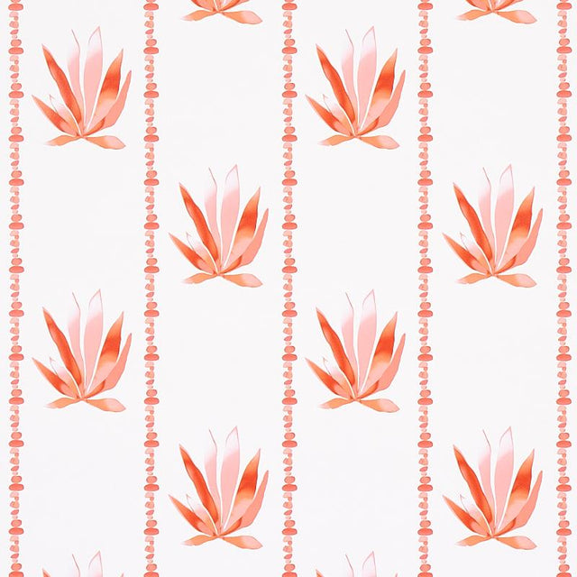 Schumacher Agave Stripe Grapefruit Wallpaper