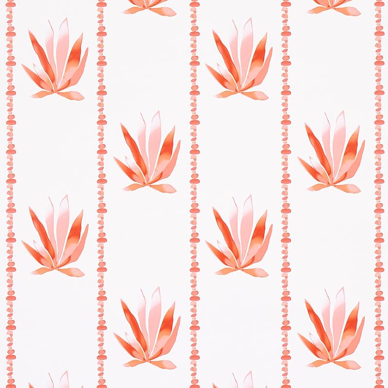 Schumacher Agave Stripe Grapefruit Wallpaper
