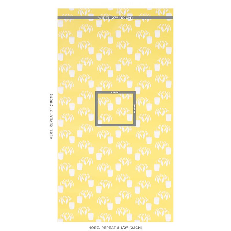 Schumacher Reaching Out Lemonade Wallpaper