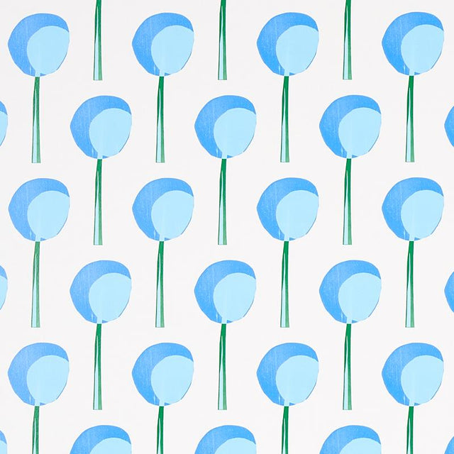 Schumacher Topiary Bluebell Wallpaper