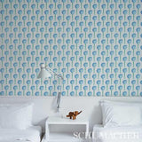 Schumacher Topiary Bluebell Wallpaper