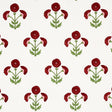 Schumacher Saranda Flower Embroidery Cardinal Fabric