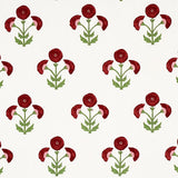 Schumacher Saranda Flower Embroidery Cardinal Fabric