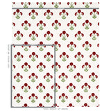 Schumacher Saranda Flower Embroidery Cardinal Fabric