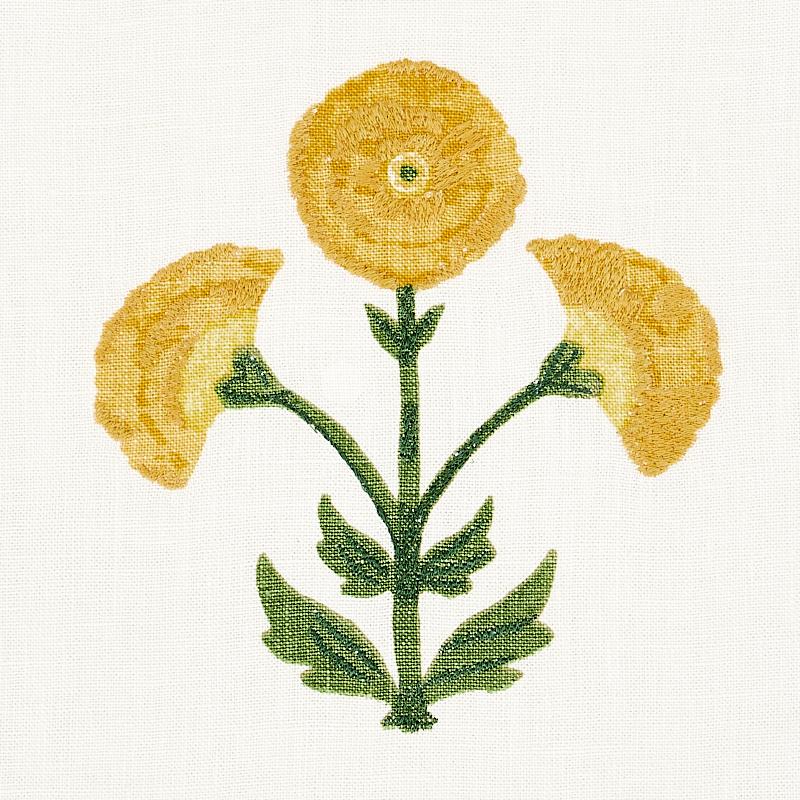 Schumacher Saranda Flower Embroidery Marigold Fabric