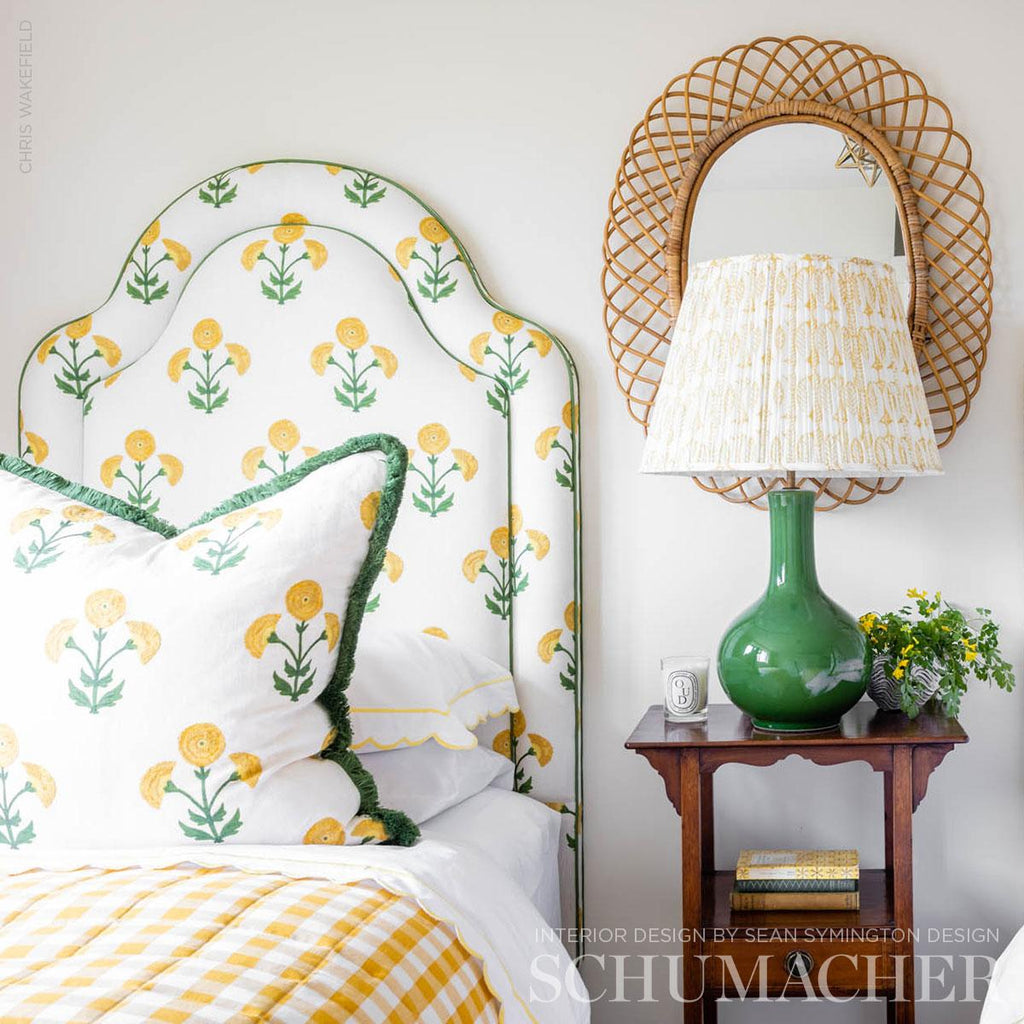 Schumacher Saranda Flower Embroidery Marigold Fabric