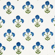 Schumacher Saranda Flower Embroidery Royal Fabric