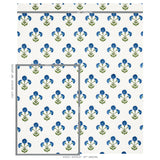 Schumacher Saranda Flower Embroidery Royal Fabric