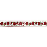 Schumacher Saranda Flower Embroidery Tape Cardinal Trim