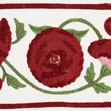 Schumacher Saranda Flower Embroidery Tape Cardinal Trim