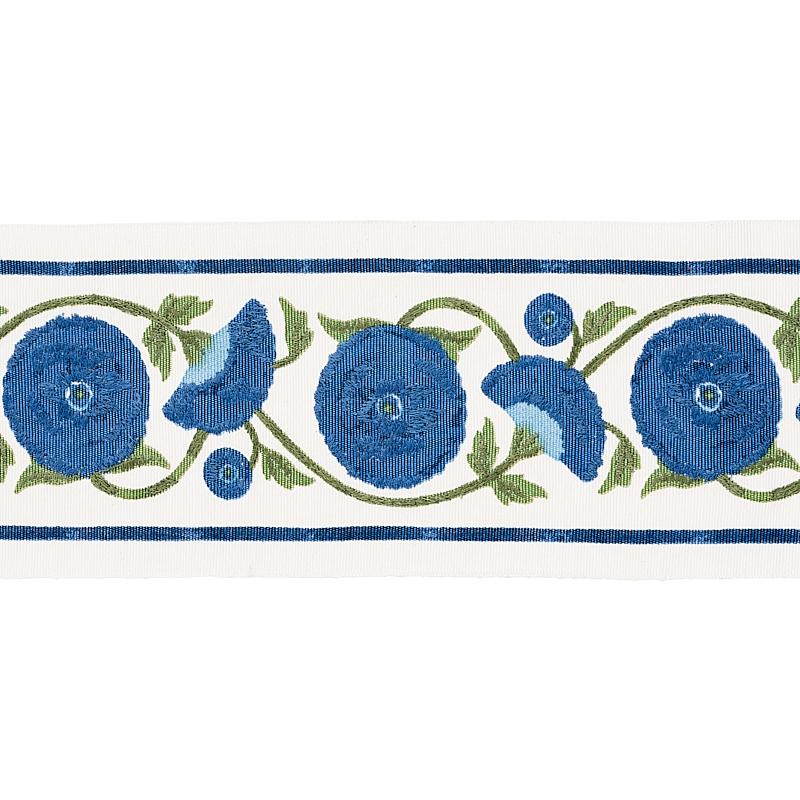 Schumacher Saranda Flower Embroidery Tape Royal Trim