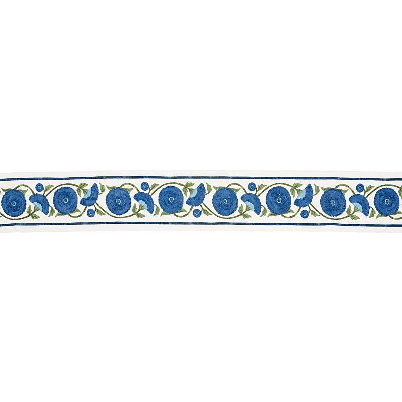 Schumacher Saranda Flower Embroidery Tape Royal Trim