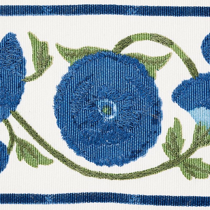 Schumacher Saranda Flower Embroidery Tape Royal Trim