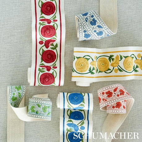Schumacher Saranda Flower Embroidery Tape Royal Trim