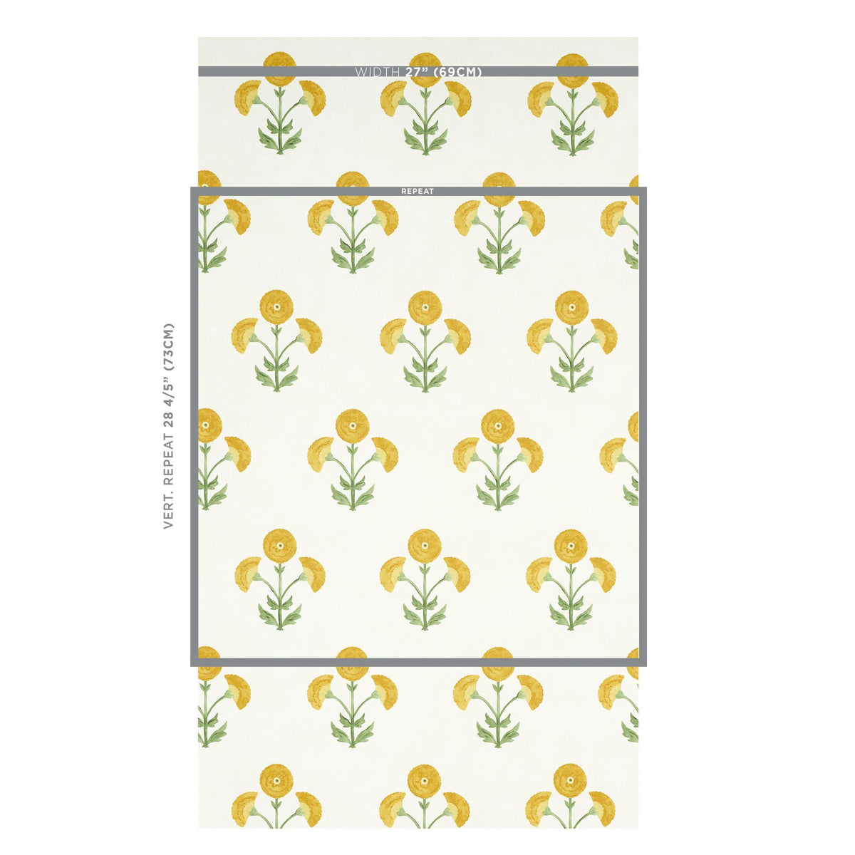 Schumacher Saranda Flower Marigold Wallpaper – DecoratorsBest
