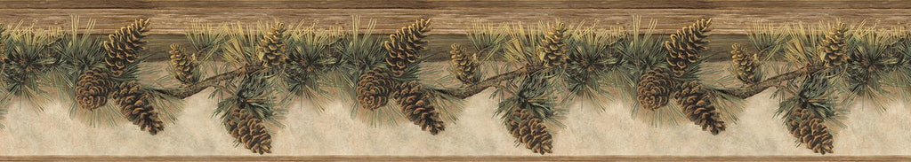 Brewster Home Fashions Pine Hill Chestnut Branches Border