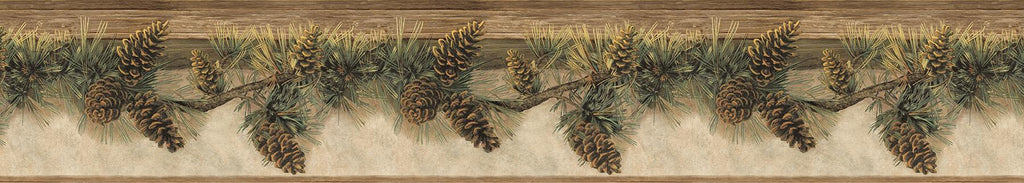 Brewster Home Fashions Pine Hill Branches Border Chestnut Wallpaper