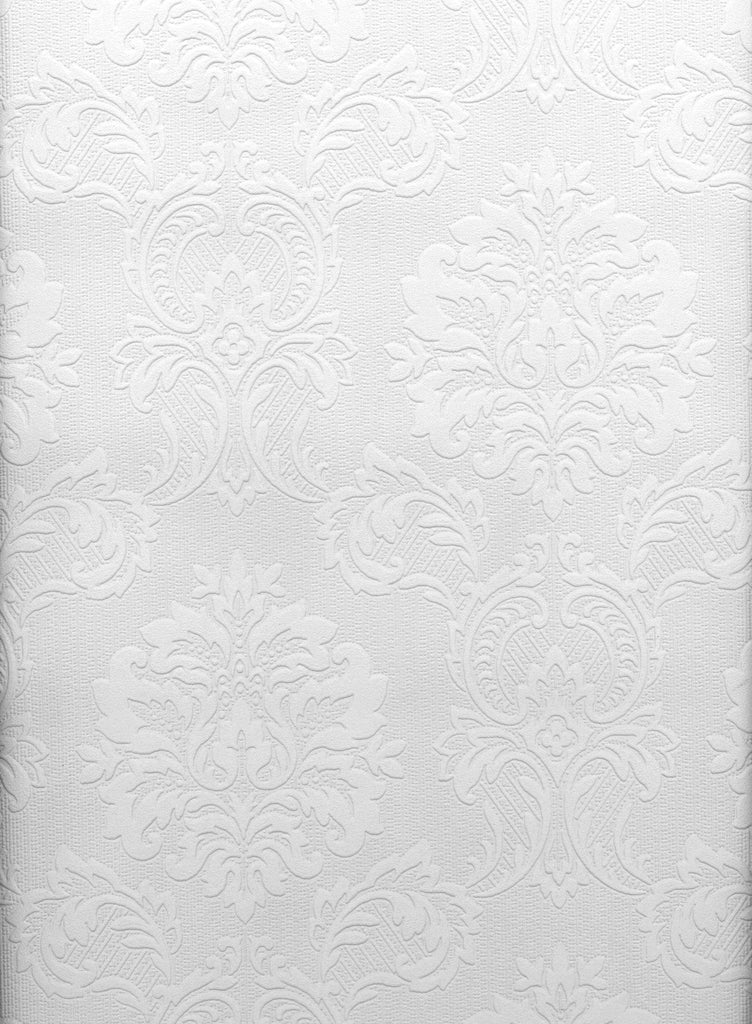 Brewster Home Fashions Plouf Paintable Damask Wallpaper