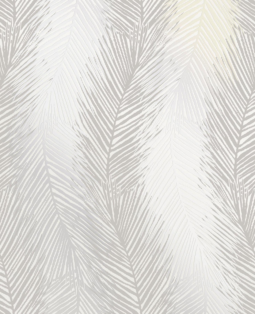 Brewster Home Fashions Wheaton Leaf Wave Silver Wallpaper