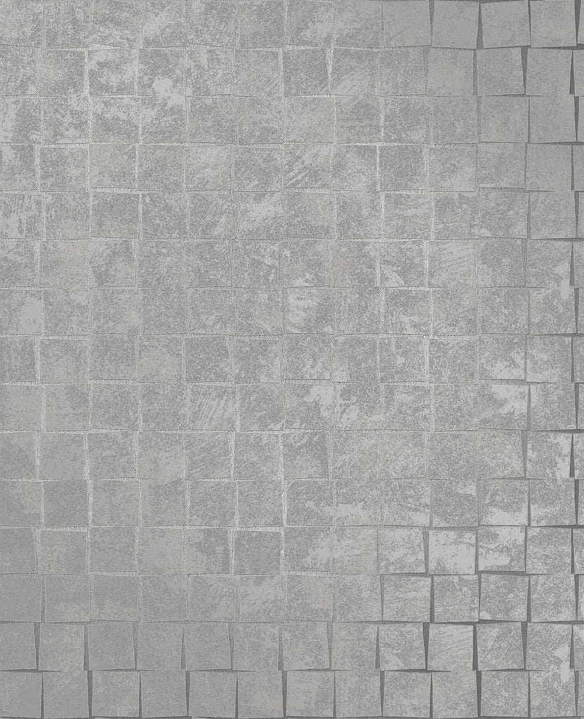 Brewster Home Fashions Cubist Silver Geometric Wallpaper