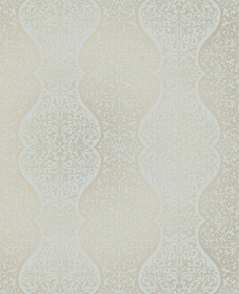 Brewster Home Fashions Cadence Blue Scroll Wallpaper