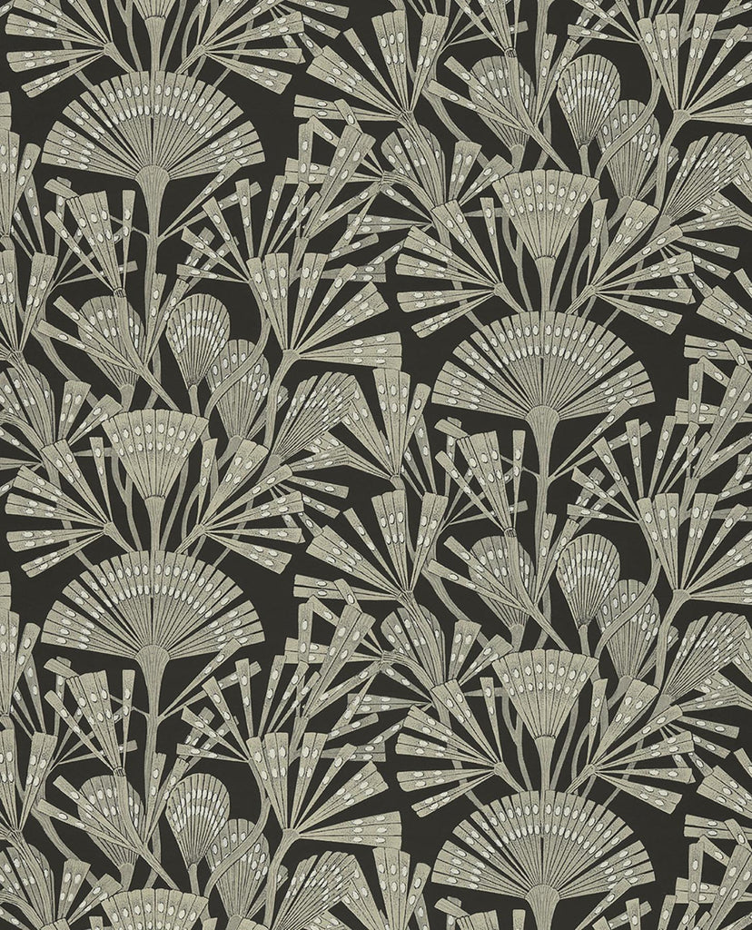 Brewster Home Fashions Zorah Black Botanical Wallpaper