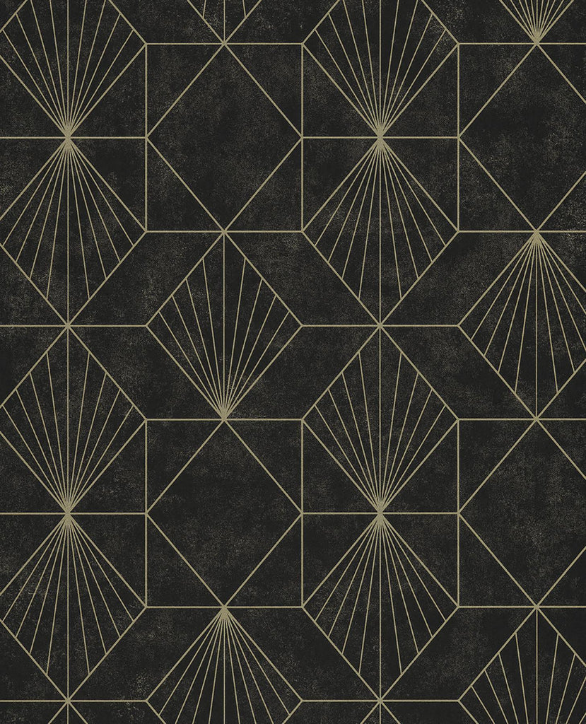 Brewster Home Fashions Halcyon Black Geometric Wallpaper