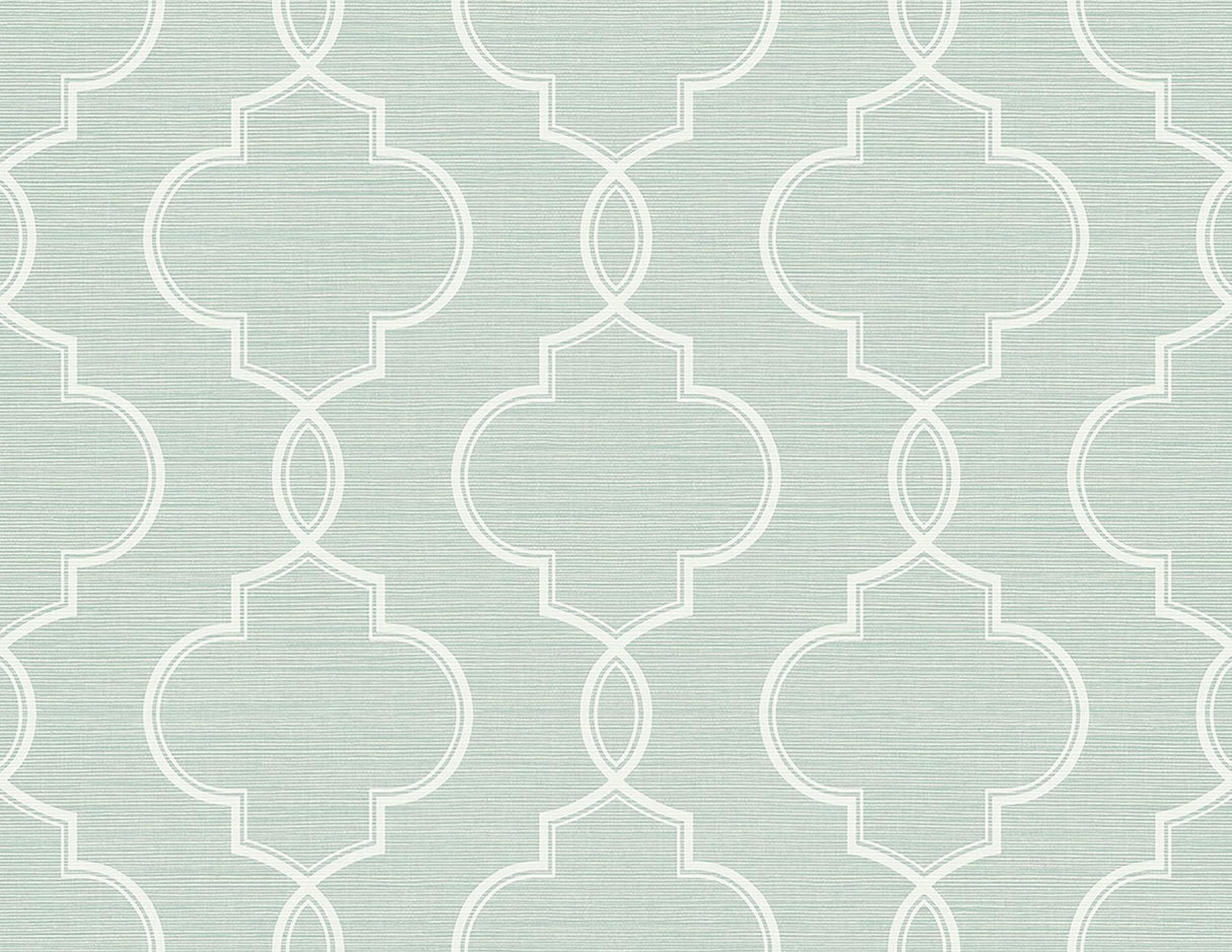 Brewster Home Fashions Malo Aqua Sisal Ogee Wallpaper