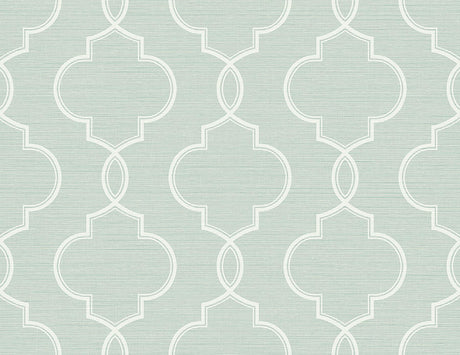 Brewster Home Fashions Malo Sisal Ogee Aqua Wallpaper