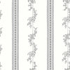 Brewster Home Fashions Drottningholm Grey Floral Stripe Wallpaper