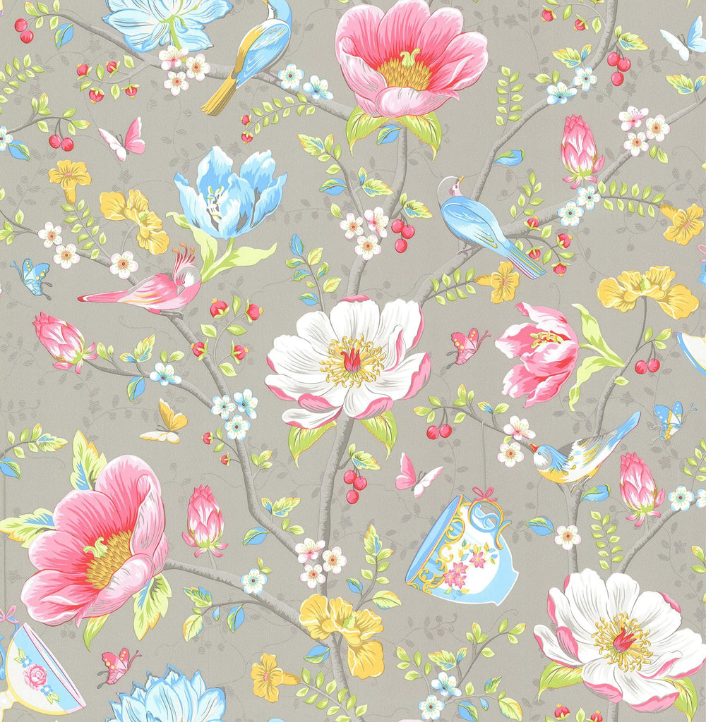 Brewster Home Fashions Leizu Grey Chinese Garden Wallpaper