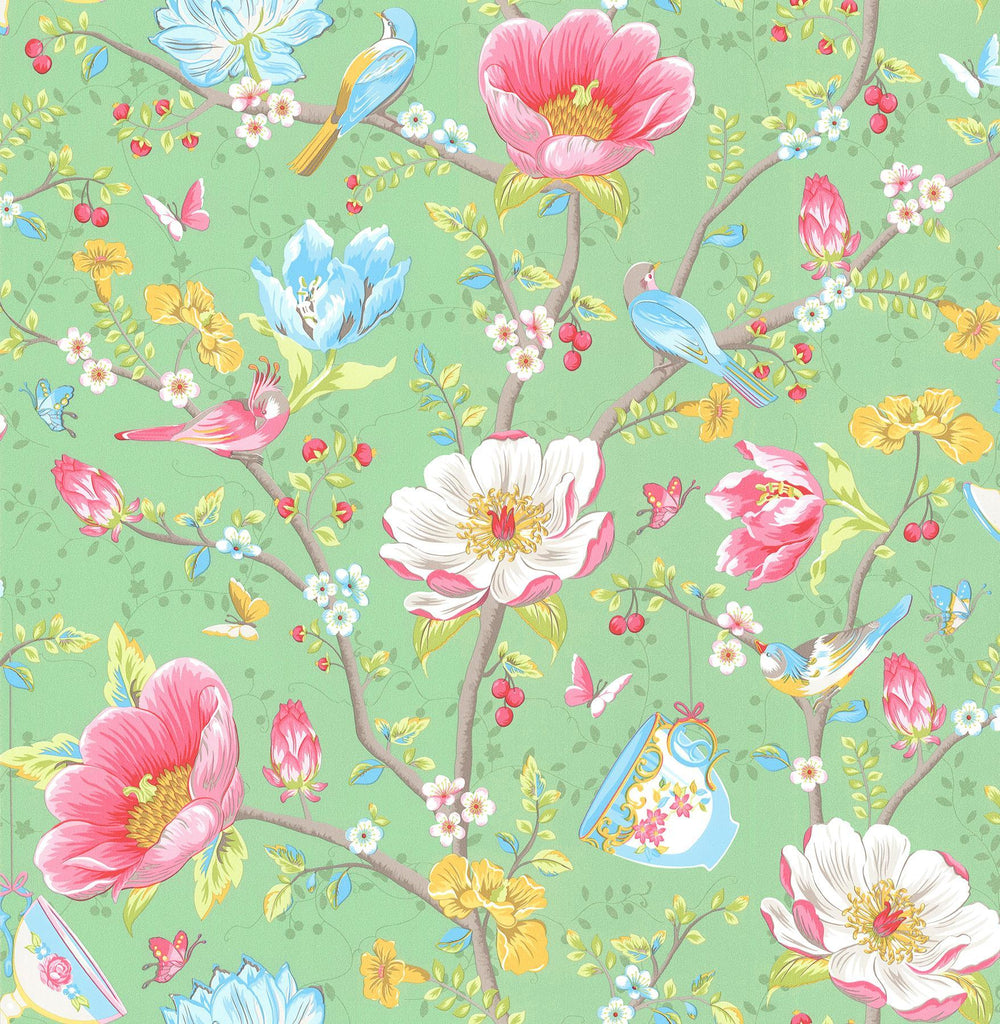 Brewster Home Fashions Leizu Mint Chinese Garden Wallpaper