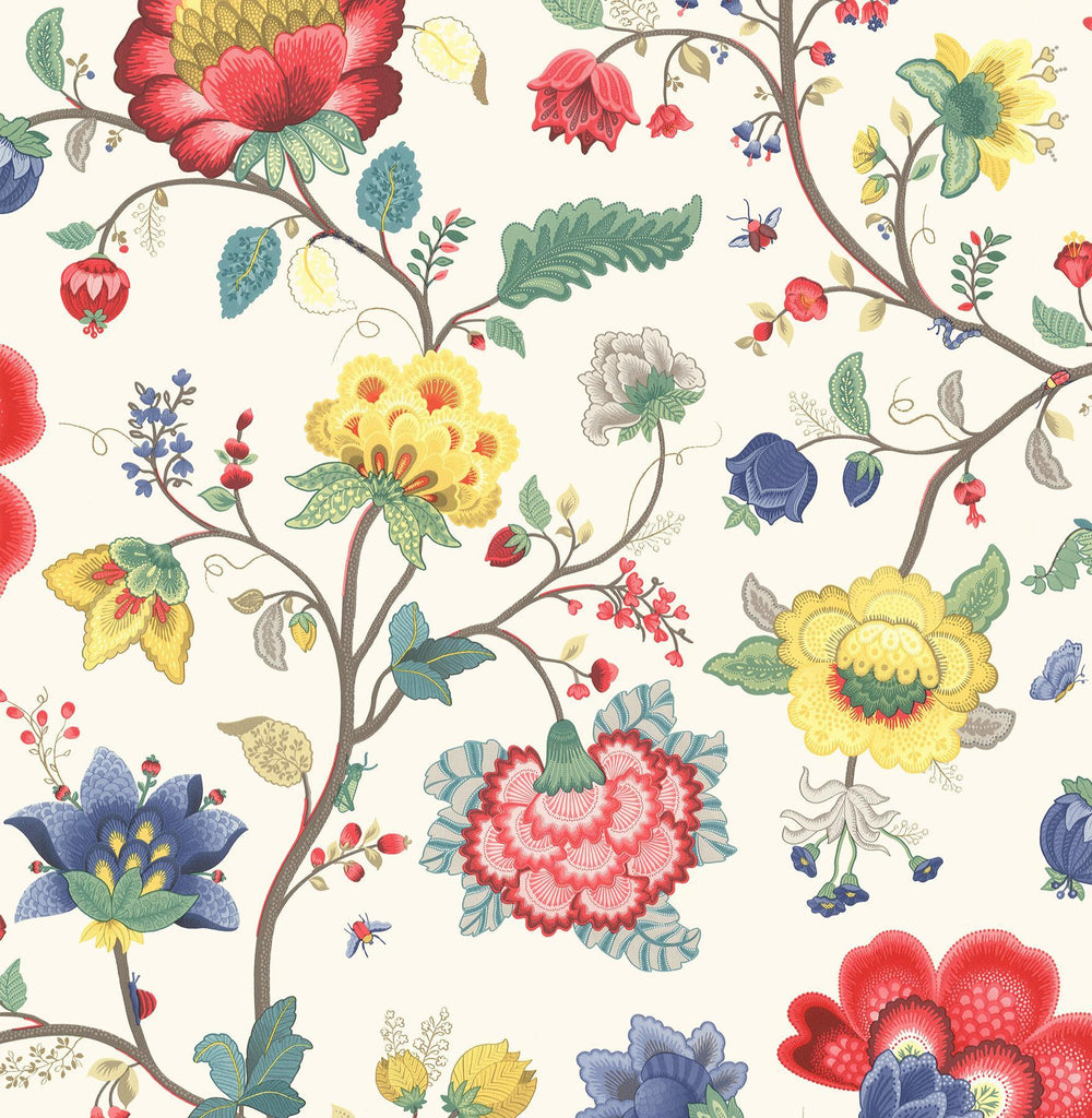 Brewster Home Fashions Epona Cream Floral Fantasy Wallpaper