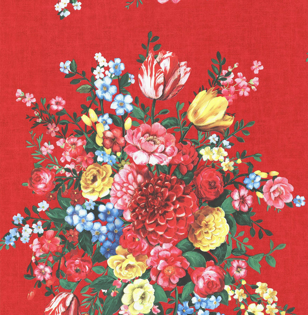 Brewster Home Fashions Ayaanle Red Dutch Painters Floral Wallpaper