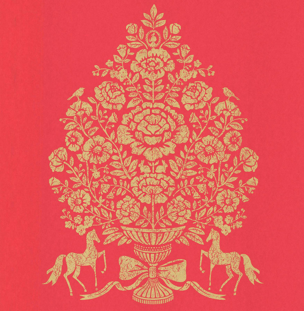 Brewster Home Fashions Till President Damask Red Wallpaper