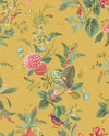 Brewster Home Fashions Floris Mustard Woodland Floral Wallpaper