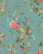 Brewster Home Fashions Floris Turquoise Woodland Floral Wallpaper