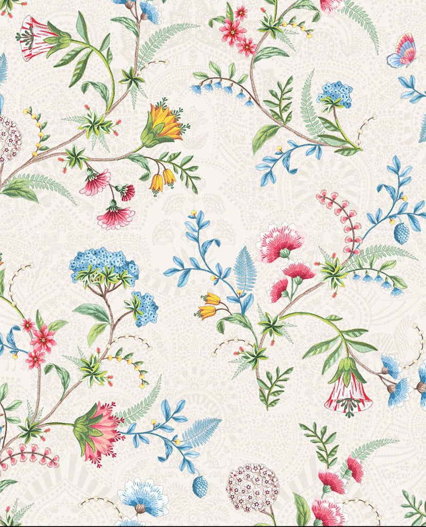 Brewster Home Fashions La Majorelle Ornate Floral White Wallpaper