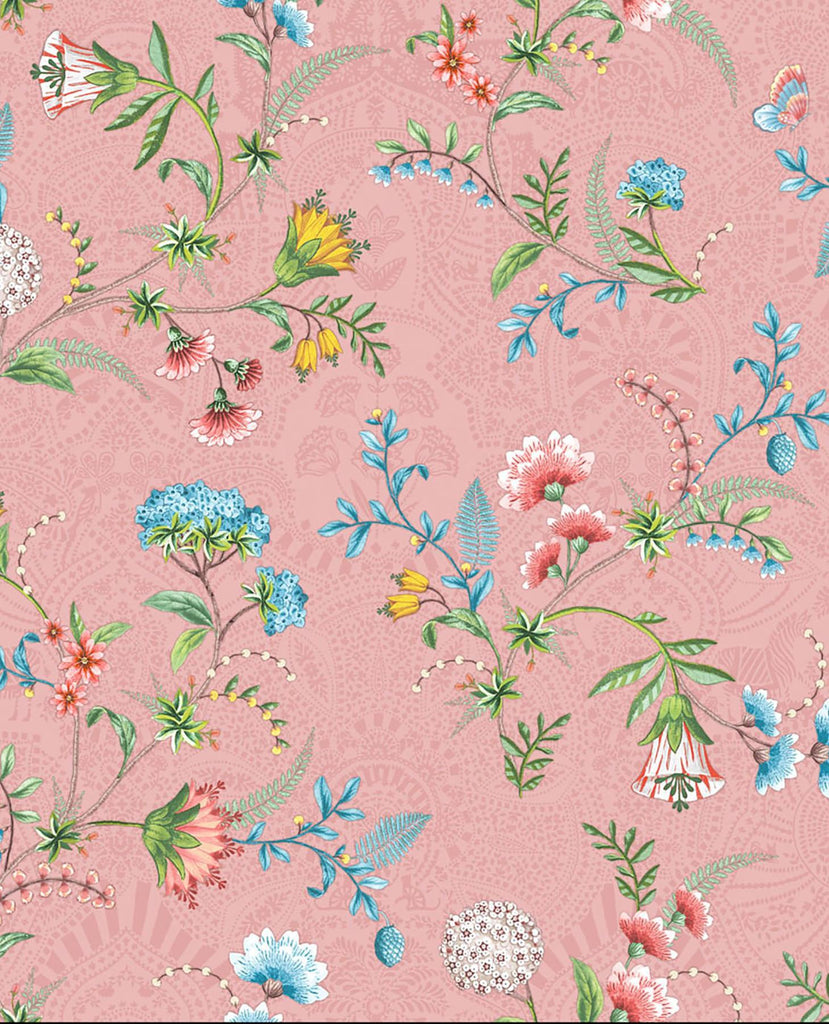 Brewster Home Fashions La Majorelle Pink Ornate Floral Wallpaper