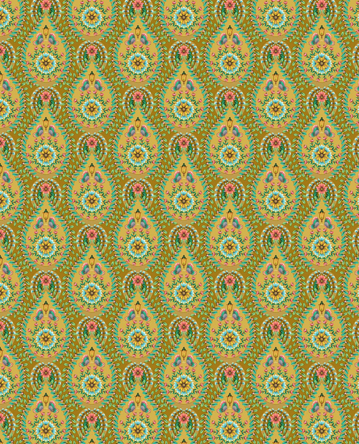 Brewster Home Fashions Garden Party Mustard Raindrops Wallpaper