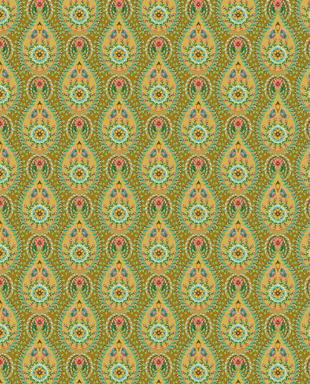 Brewster Home Fashions Garden Party Mustard Raindrops Wallpaper