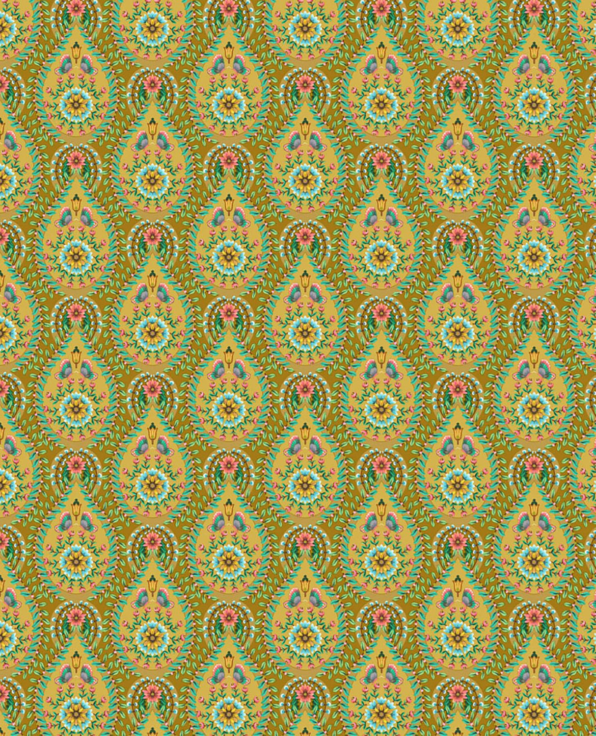 Brewster Home Fashions Garden Party Raindrops Mustard Wallpaper