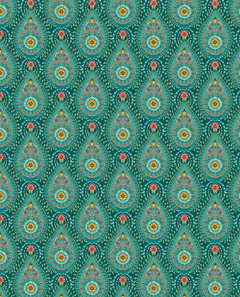 Brewster Home Fashions Garden Party Teal Raindrops Wallpaper