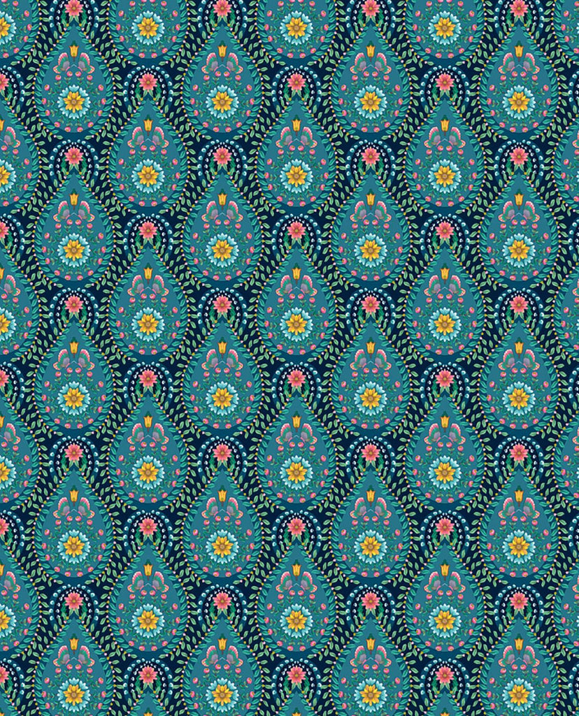 Brewster Home Fashions Garden Party Dark Blue Raindrops Wallpaper