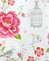 Brewster Home Fashions Yuma White Birds in Paradise Wallpaper