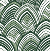 A-Street Prints Cabarita Green Art Deco Flocked Leaves Wallpaper
