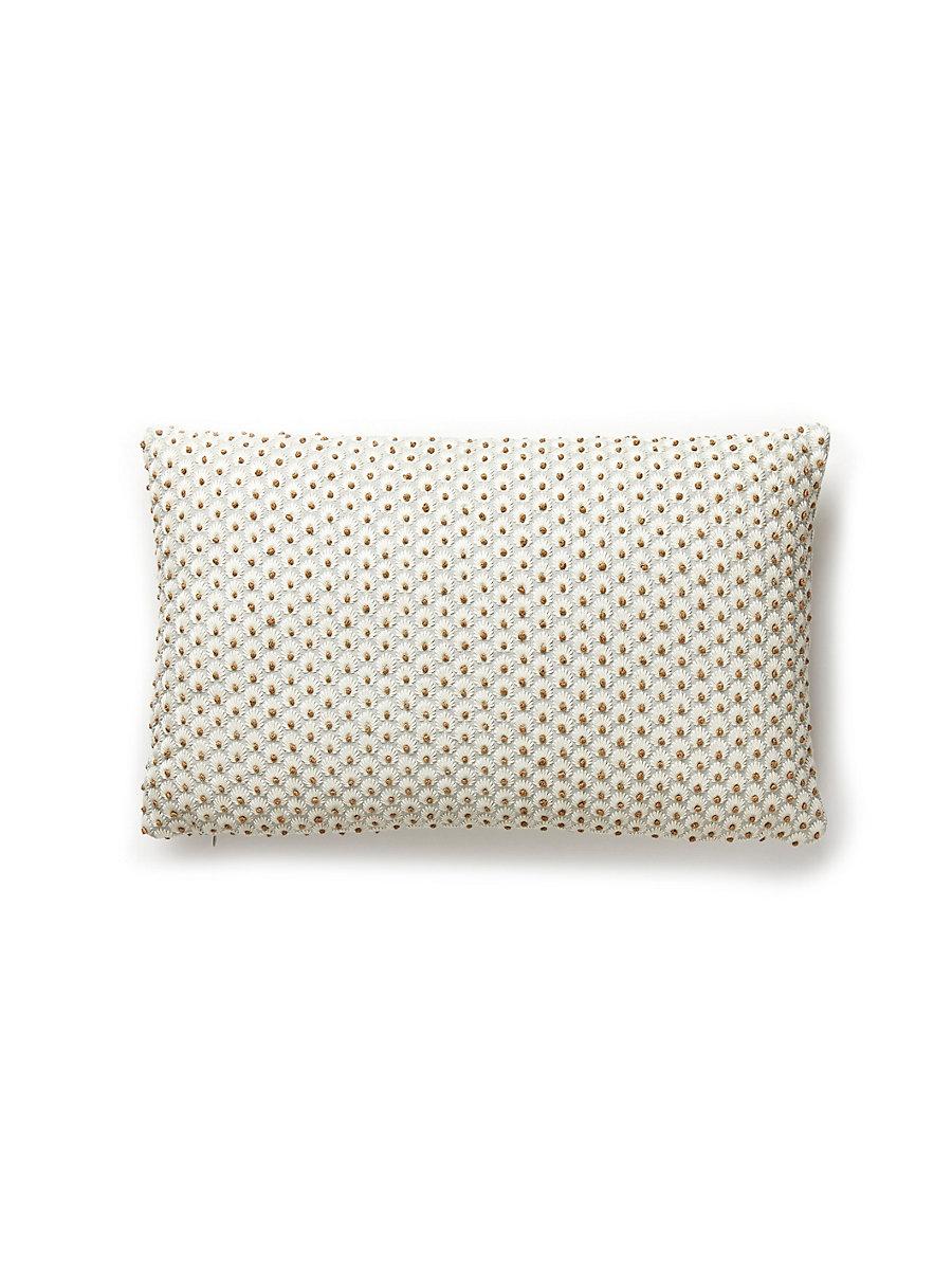 Scalamandre Fleur Embroidery 14 X 22 - Mineral Decorative Pillow