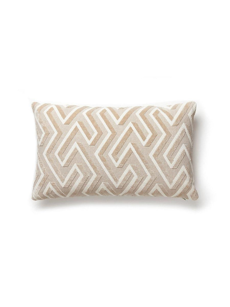 Scalamandre Maze Velvet Lumbar - Latte Pillow
